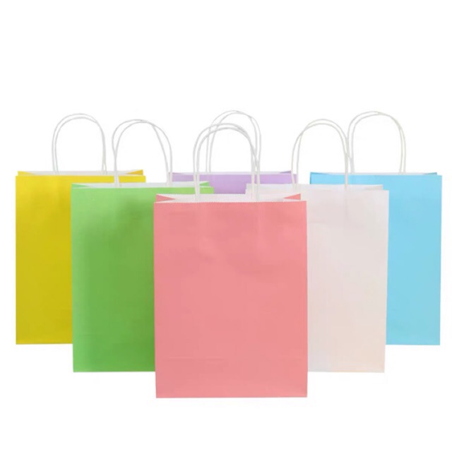 Colored discount paper bags