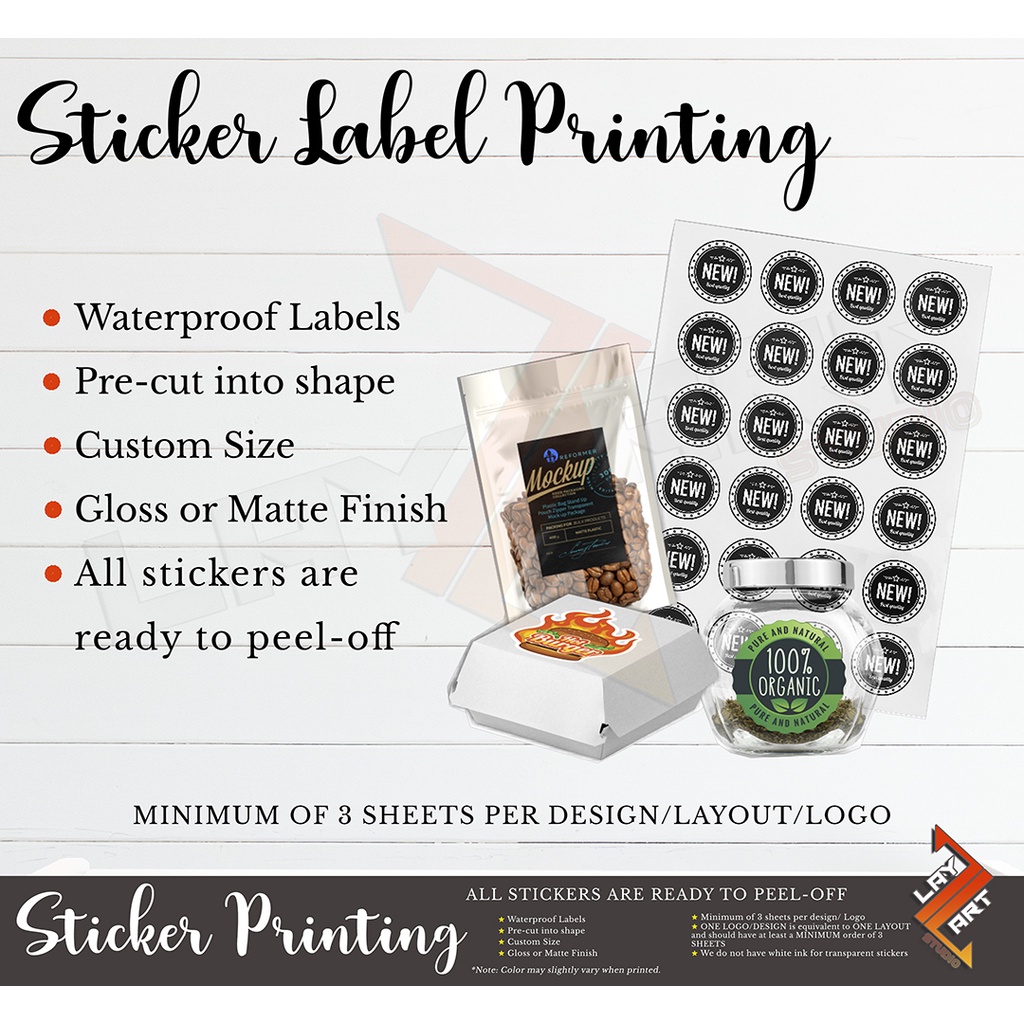 PRODUCT LABEL STICKER PRINTING Shopee Philippines
