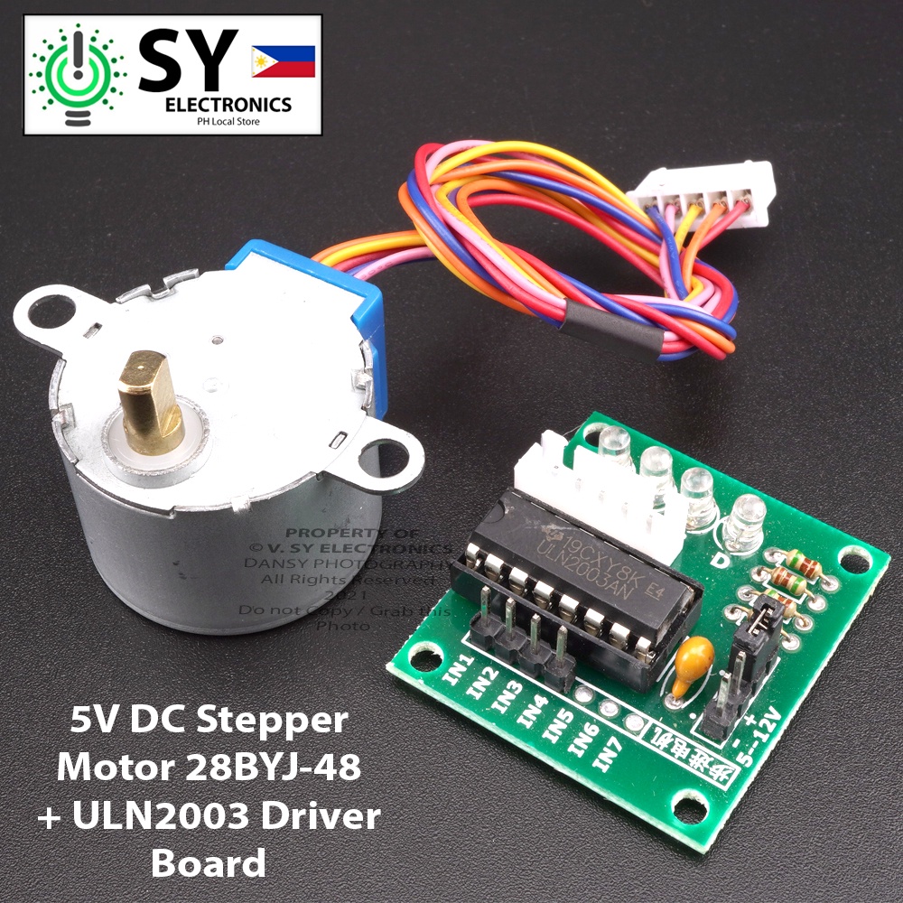 5V DC Stepper Motor 28BYJ-48 with ULN2003 Driver Board Module 5 Pins ...