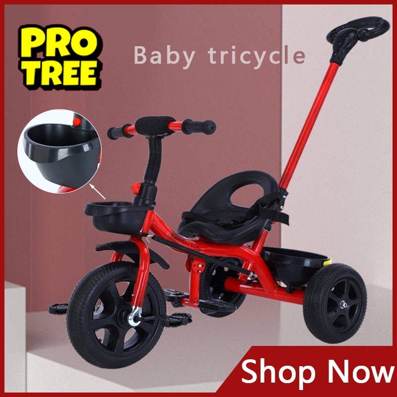 Protree Kids bike with push handle baby for bike adjustable