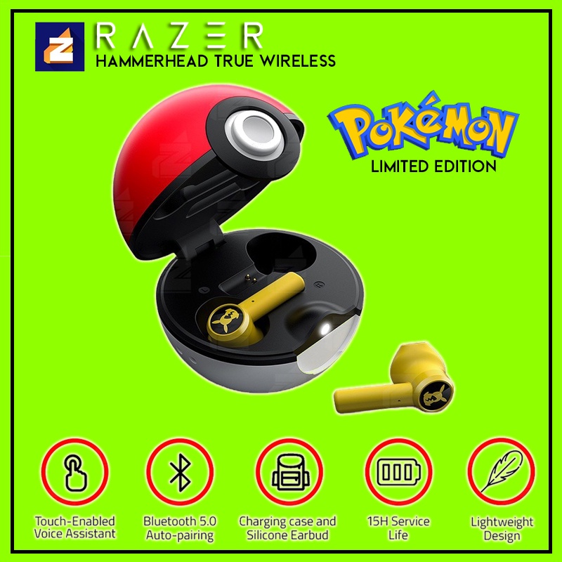 Razer Hammerhead Tws Pokemon Pikachu Pokeball True Wireless Bluetooth