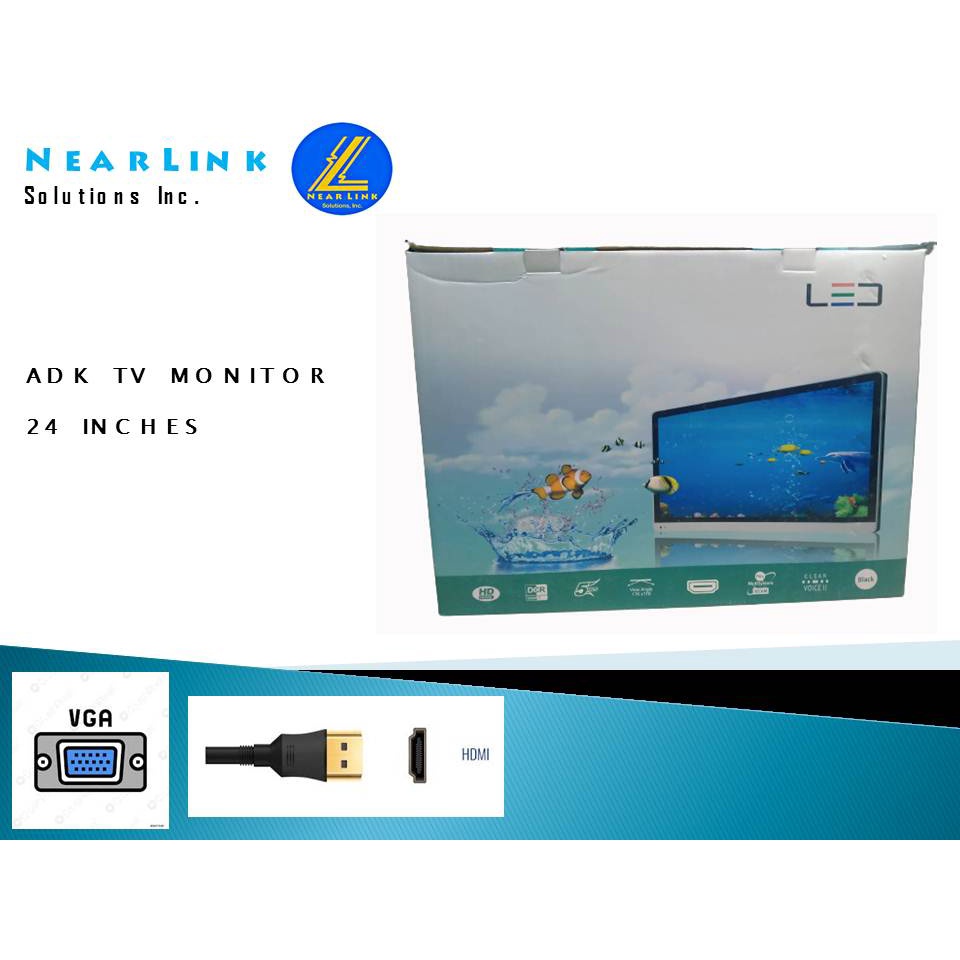ADK TV LED Monitor HD Ready 24 inches / Television with RCA, USB, HDMI ...