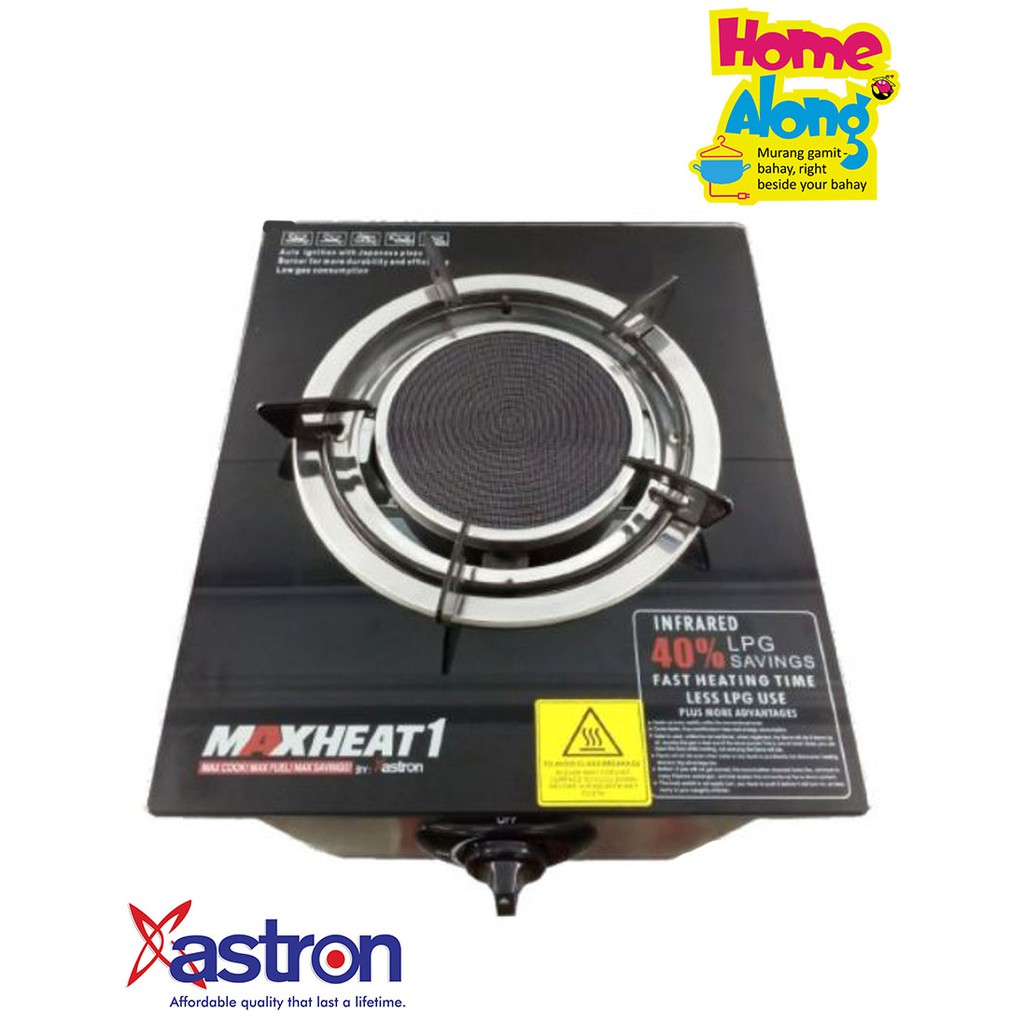 ASTRON Single Burner Ceramic Gas Stove with Tempered Glass Top