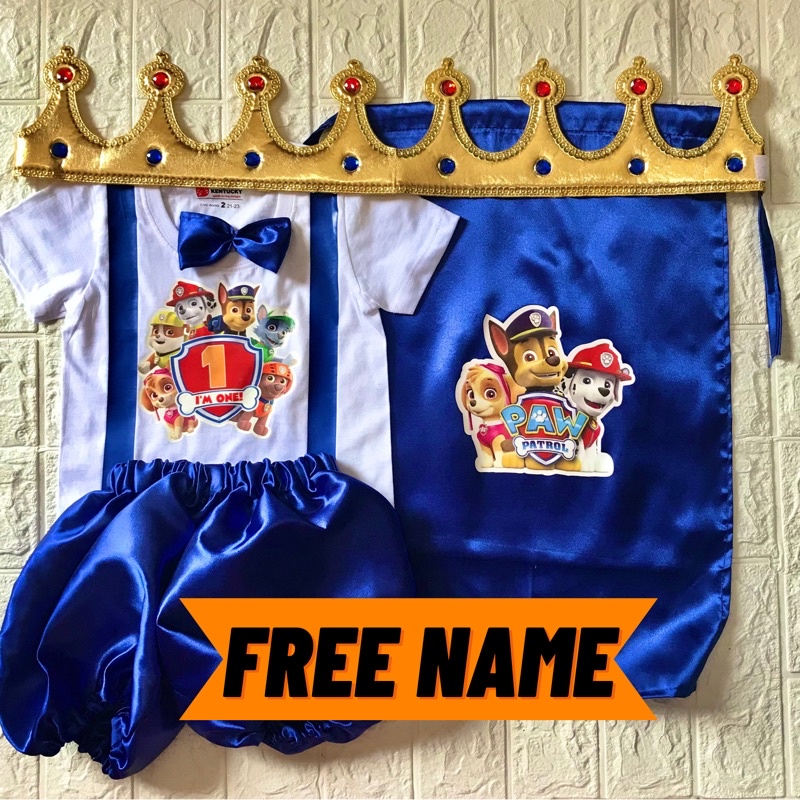 ROYAL BLUE Paw Patrol Costume Outfit With Cape Crown Shopee Philippines