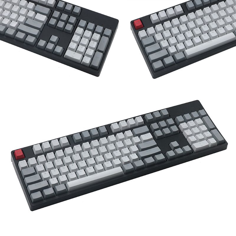 Vintage Style OEM Profile Thick PBT Shot Backlit Keycaps Gray White Red ...