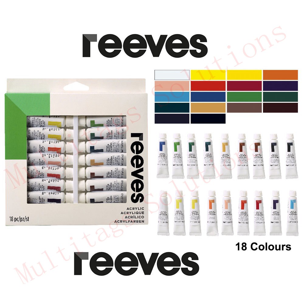 Reeves Acrylic Colour Paint Set of 18 Shopee Philippines