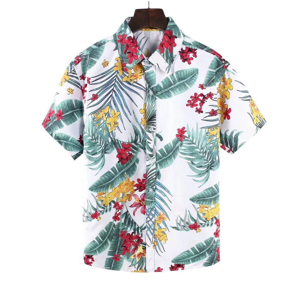 FLORAL DESIGN SUMMER BEACH ATTIRE POLO SHIRTS FOR MEN (on hand ...