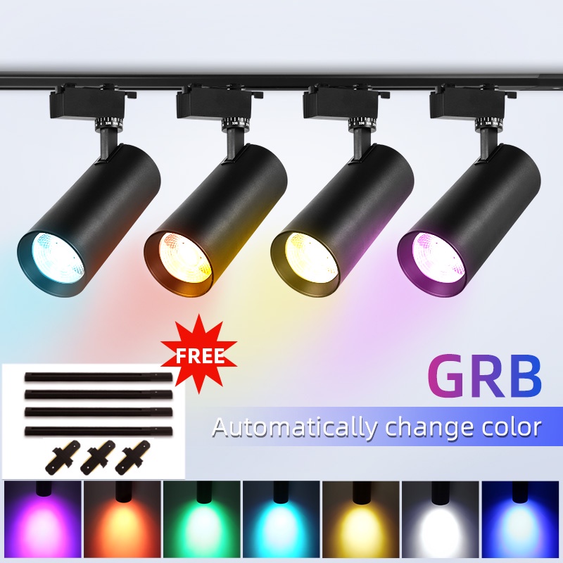 CANMEIJIA Whole Set LED RGB Colorful Track Light 20w Aluminum Cob Spot Rail 220v Ceiling Spots