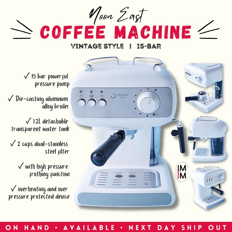 ON HAND Noon East 15 Bar Coffee Machine WHITE Shopee Philippines
