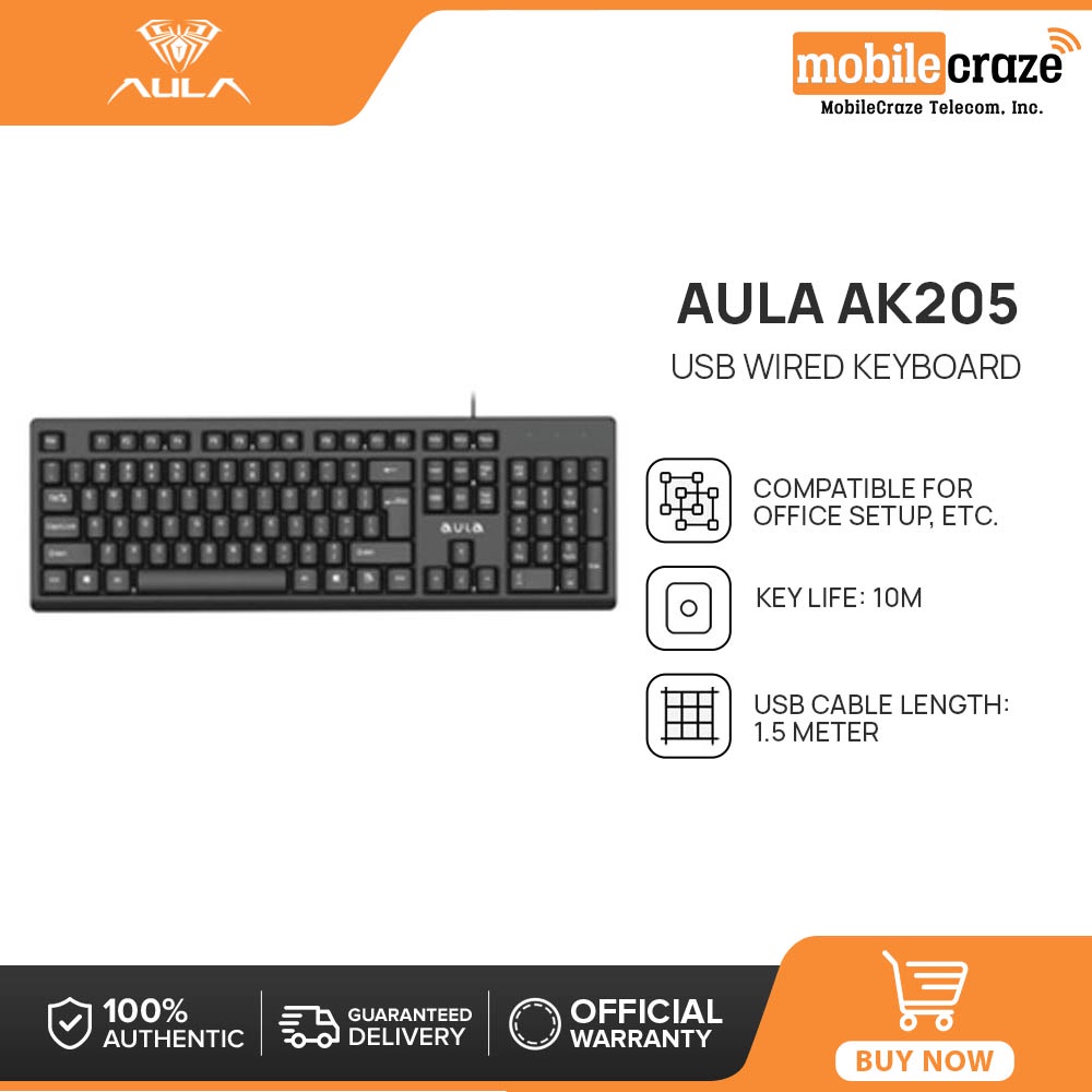 AULA AK205 USB Wired Keyboard Shopee Philippines
