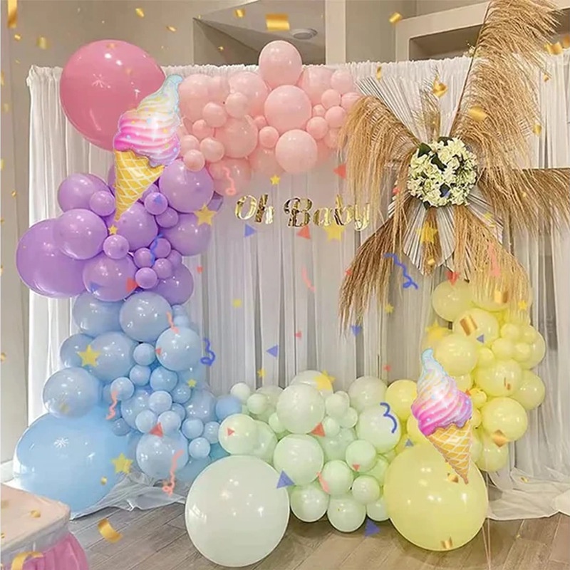 142pcs/set Macaroon balloons Icecream Garland Latex Ballons Arch Happy ...