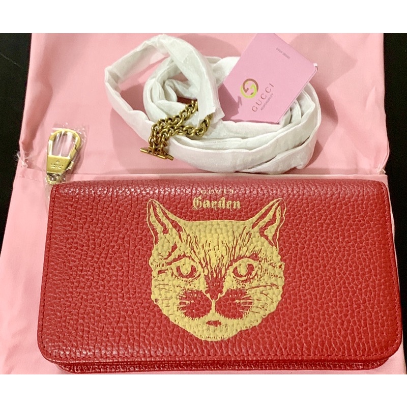 Gucci Garden Cat Chain Pouch