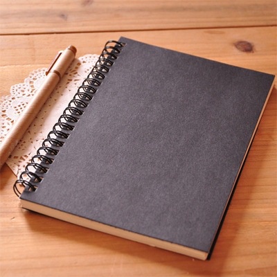 56K Black Paper Graffiti Notebook Sketch Book Diary Stationery For