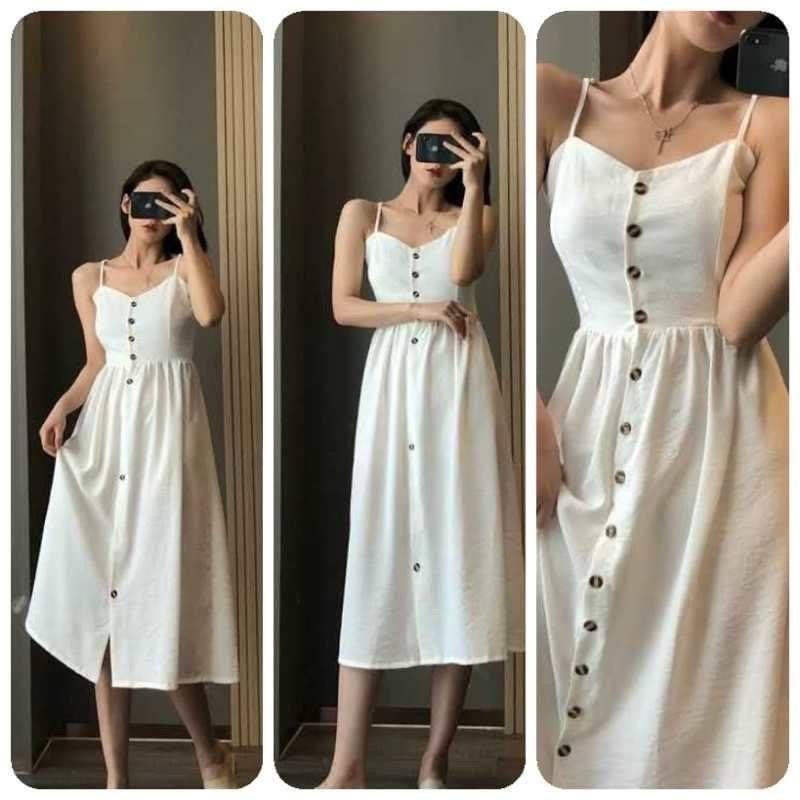 Sleeveless Button Down Midi Dress