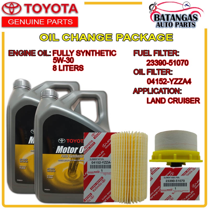 TOYOTA OIL CHANGE PACKAGE TOYOTA LANDCRUISER 5W30 FULLY SYNTHETIC WITH