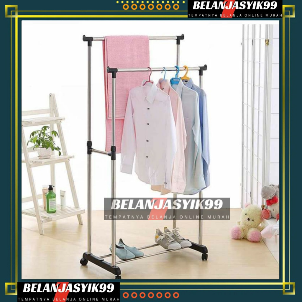 Double ROD RACK ORGANIZER/Hanging Clothes RACK/DOUBLE ROD RACK GEN 1