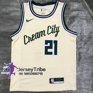 Men's Milwaukee Bucks Jrue Holiday #21 Nike White Cream Swingman Jersey -  City Edition