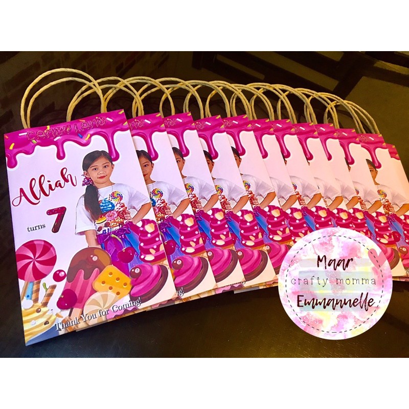 Loot Bags - Candy Land Theme (Costumized/Personalized Birthday Paper ...