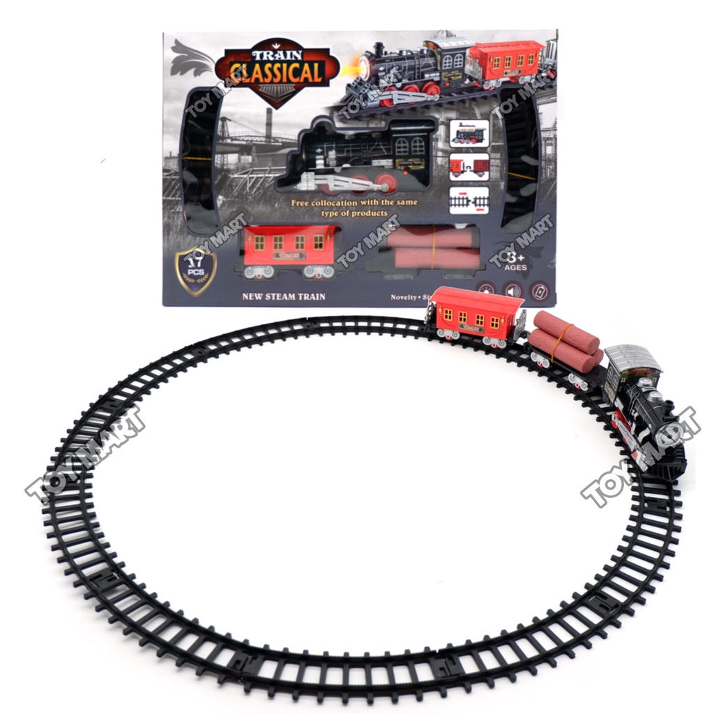 Classical Steam Train with Track Play Set 17/PCS Simulation Vintage ...