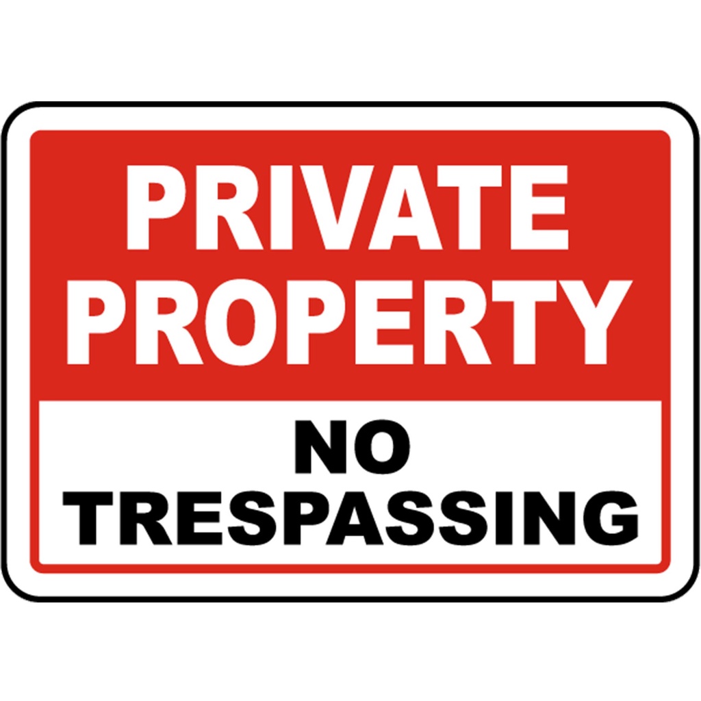 Private Property No Trespassing - Red - Laminated Signage - A4 Size ...