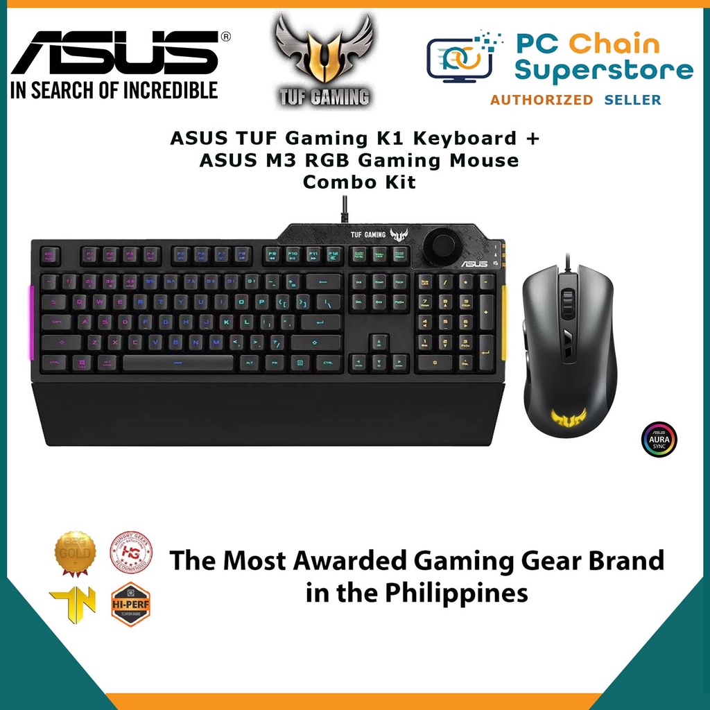 ASUS TUF Gaming K1 RGB Keyboard + ASUS TUF Gaming M3 Gaming Mouse Combo
