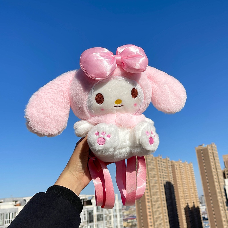 Sanrio My Melody Plush Backpack Doll Shoulder Messenger Bag Crossbody ...