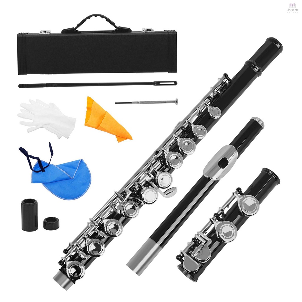 Western Concert Flute Cupronickel Nicke Plated 16 Holes C Key Woodwind