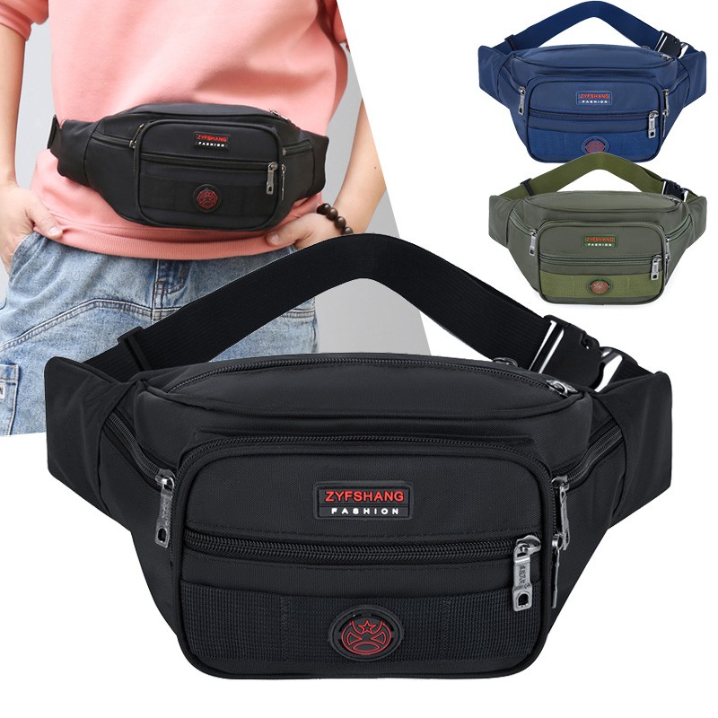 New Oxford cloth waist bag for men women multi-function large capacity  waterproof cash register chest bag belt bag fp126