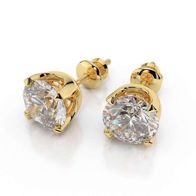 Gold earrings store with diamond stud