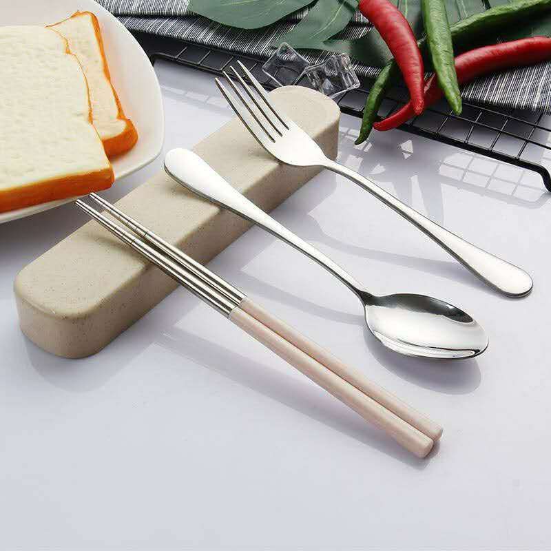3 in 1 Spoon Fork And Chopsticks Set With Organizer Shopee Philippines