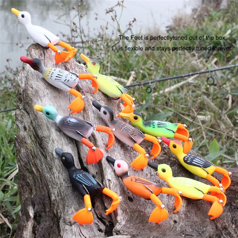 1piece Soft Fishing lures Rotating Legs Duck Artificial Bait Frog Cool ...