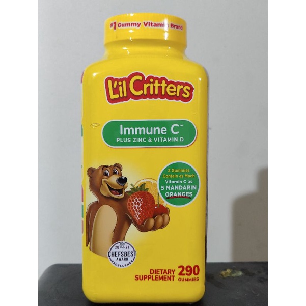 Lil Critters Immune C plus Zinc Vitamin D 290 gummies Children kids