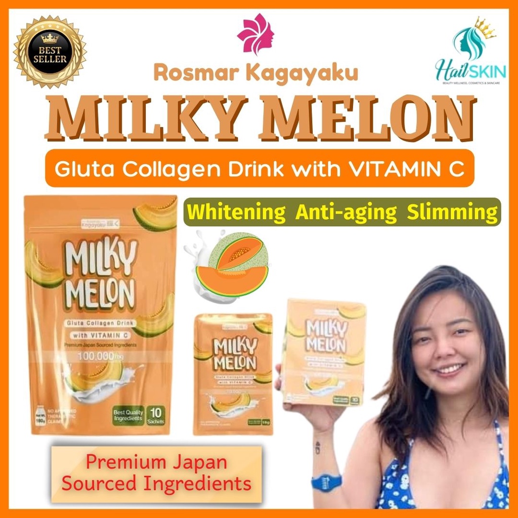 Rosmar Kagayaku Milky Melon, Gluta Collagen Drink with Vitamin C (1