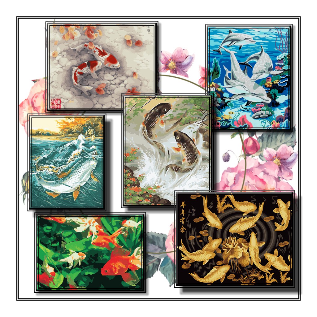 40*50 cm DIY Digital Oil Painting Paint By Numbers on Canvas fish ...