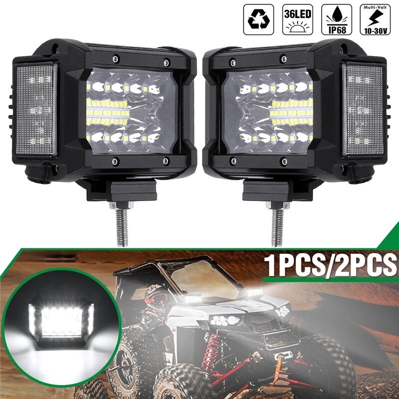 3-Sides Lighting 4 Inch 108W LED Work LIght 12V 24V Side Luminous Light ...