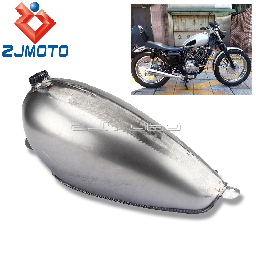 RjMOTO/ 4L Fuel Gas Tank Bare Metal Motorcycle Fuel Tank Japanese Style