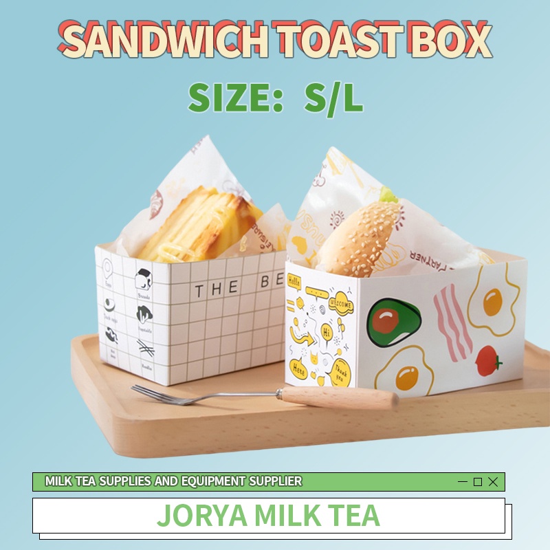 50pcs Toast Paper Box Egg Drop Sandwich Box Bread Holder Korean Cake ...