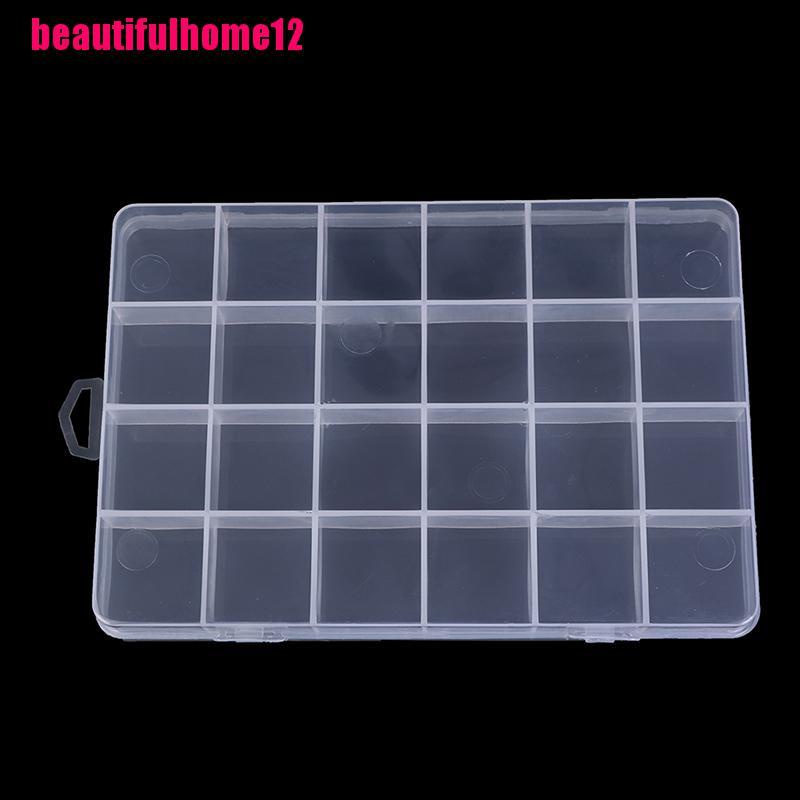 [BFPH]24 Compartments Plastic Box Case Jewelry Bead Storage Container ...