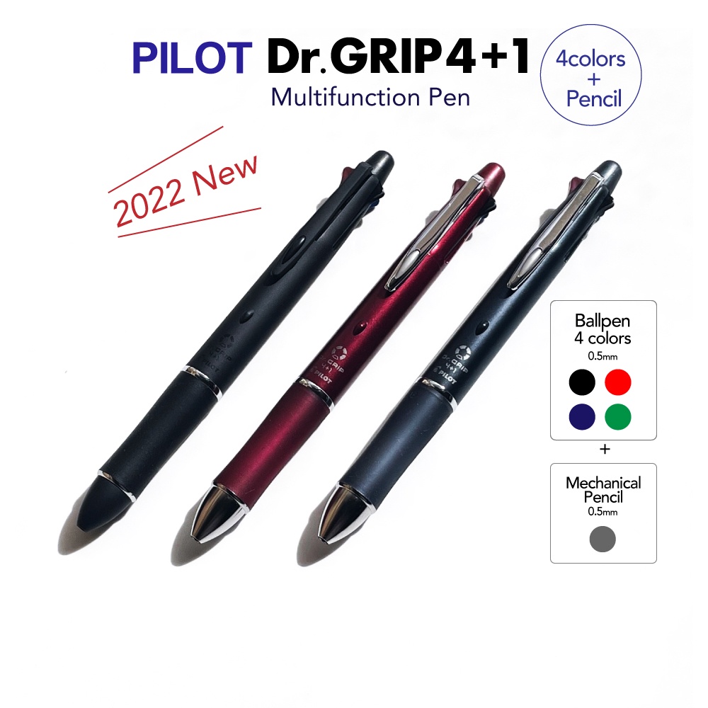 Pilot Dr Grip 4+1 0.5mm Multifunction Pen 4 colors Ballpen + Mechanical ...