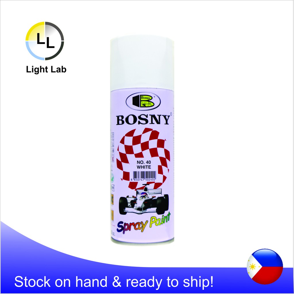 BOSNY spray paint 40 White quick dry lacquer spray Shopee Philippines