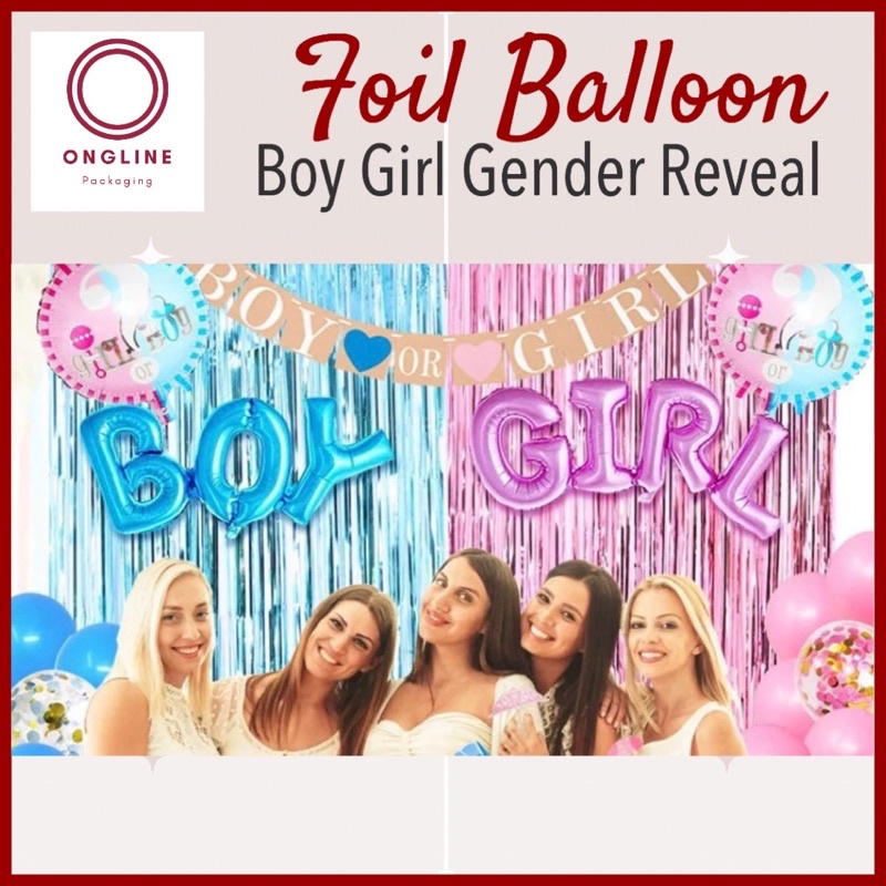 Boy Girl Gender Reveal Foil Balloon | Party Decoration | Party Supplies ...