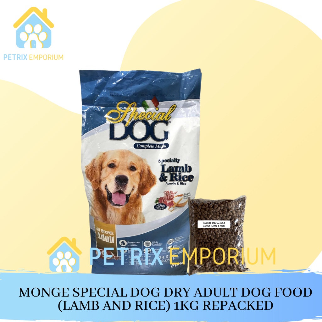 Monge Special Dog Dry Adult Dog Food (Lamb and Rice) 1KG Repacked