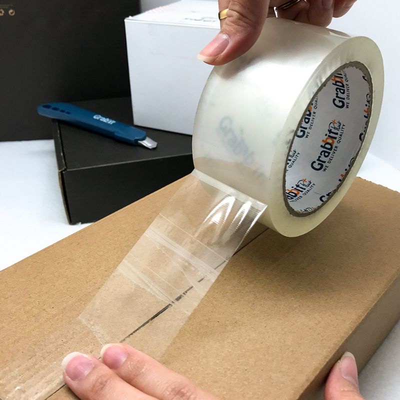 Grabbit OPP Tape 48mm Clear Tape Transparent Tape 90 Yards (80m ...