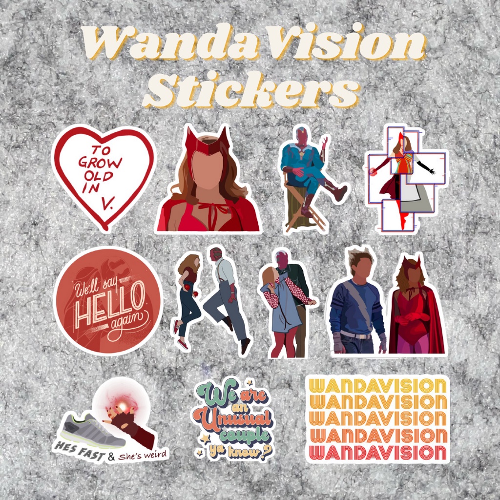 50 PCS| WANDAVISION STICKERS MARVEL WATERPROOF STICKERS | Shopee ...