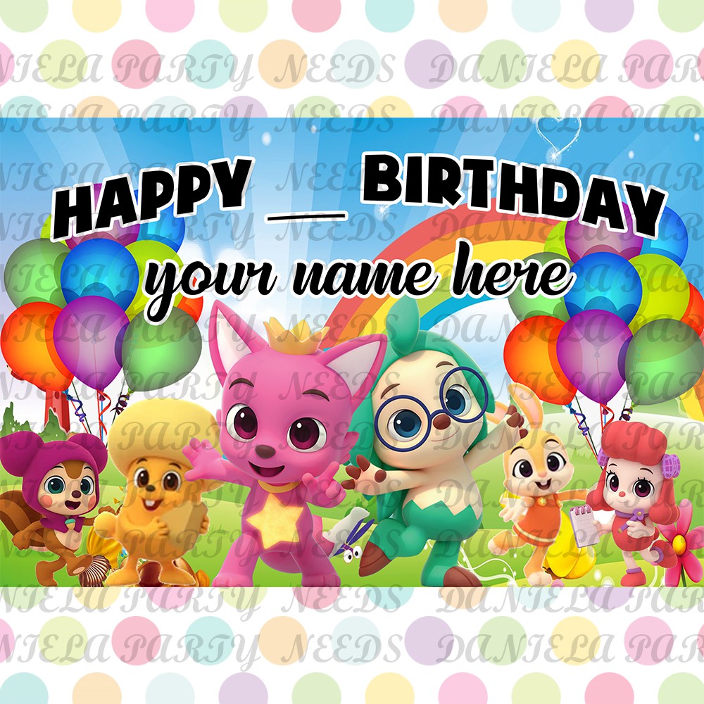 New! Pinkfong and Hogi Theme Birthday party decoration customized ...