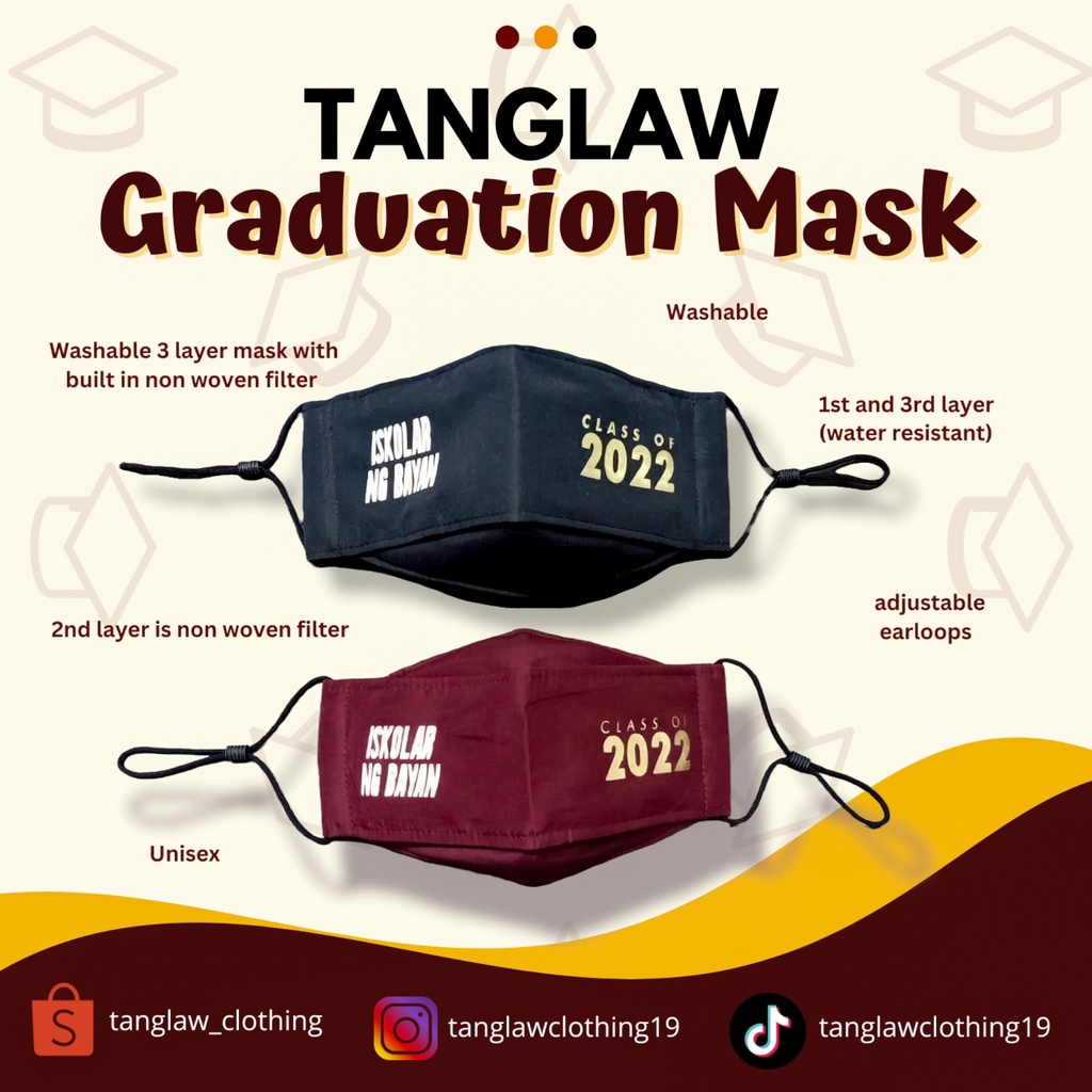 Iskolar Graduation Mask - Tanglaw Clothing Limited Edition | Shopee ...