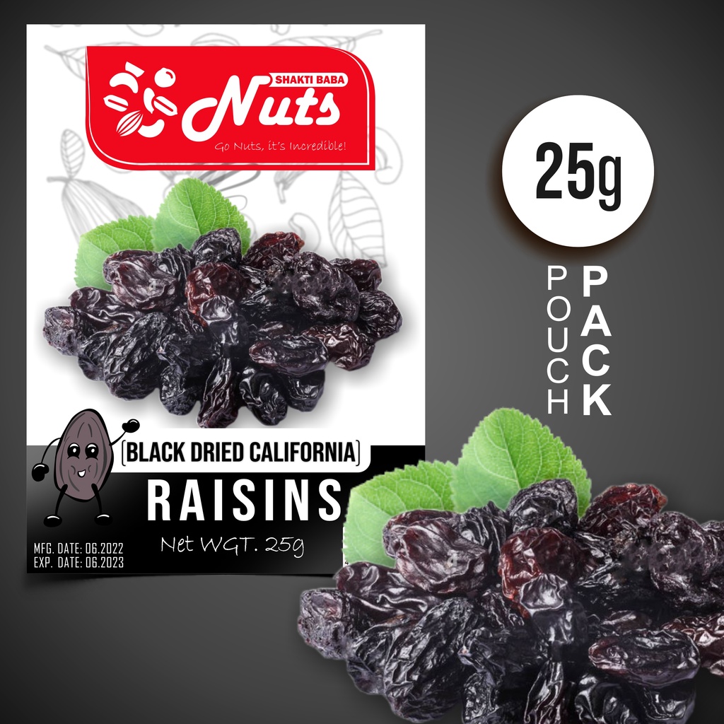 Shakti Baba Black Dried California Raisins 25g Shopee Philippines