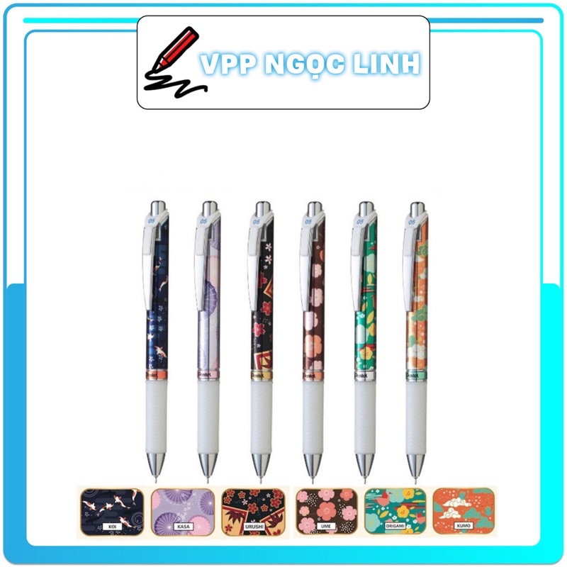 Pentel BLN75KW Energel Kawaii scatto 0,5 mm inchiostro blu & 2 pz