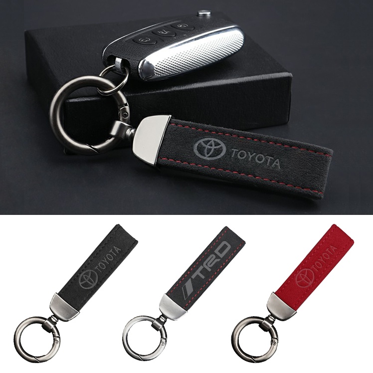 Car key chain Toyota high grade leather logo keychain Avanza Rush ...