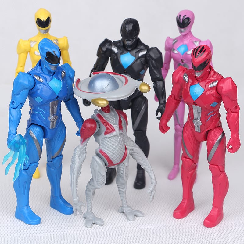 6pcs/set Mighty Morphin Power Rangers Action Figures Dolls With Led ...